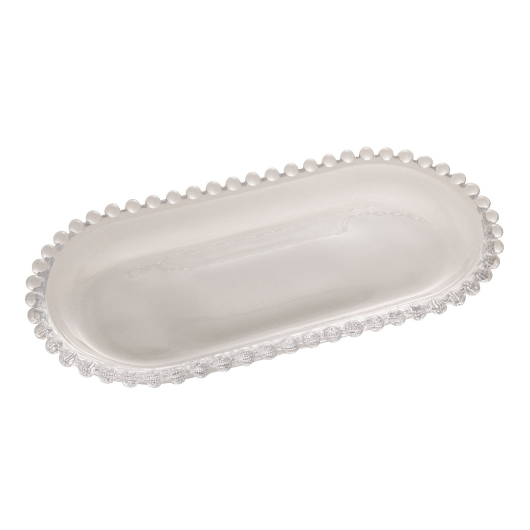 Travessa em Cristal de Chumbo Oval Pearl 24cm