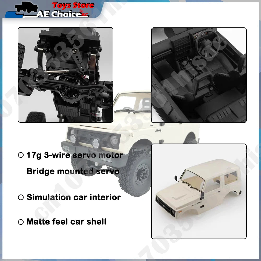 WPL-Carro de controle remoto para menino, 1:10 RC Car, Jimny Warrior JA11, 4WD, 2.4G, simulação de rastreadores, brinquedo na estrada