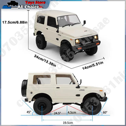 WPL-Carro de controle remoto para menino, 1:10 RC Car, Jimny Warrior JA11, 4WD, 2.4G, simulação de rastreadores, brinquedo na estrada