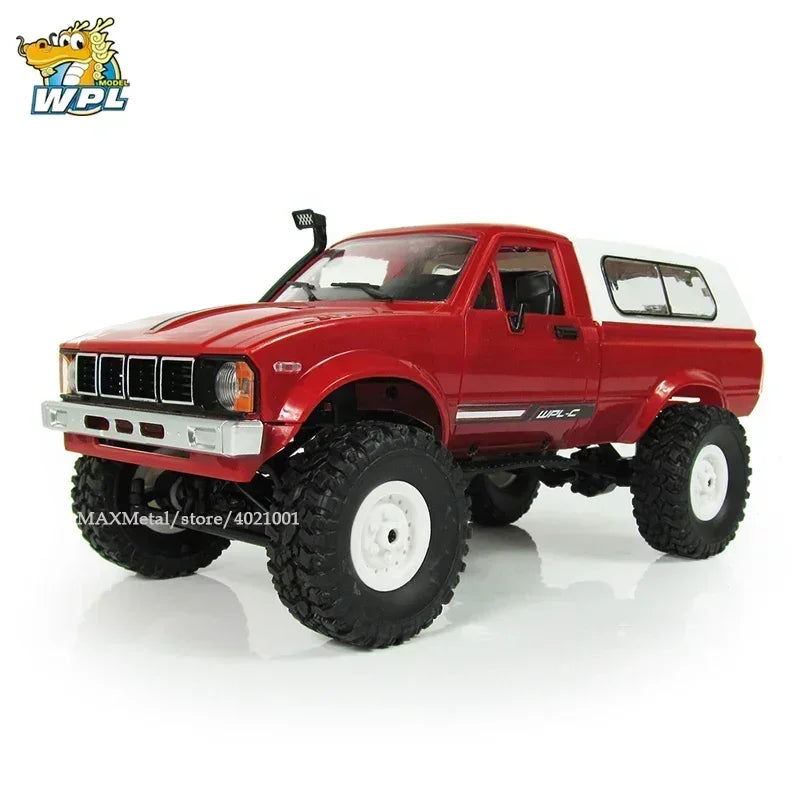 WPL-Elétrica Rock Crawler para Crianças, Carro RC em Escala Completa, 1:16, 2.4G, 4WD, Caminhão De Escalada Buggy, Luz LED, Na Estrada, C24-1, C14, Brinquedos