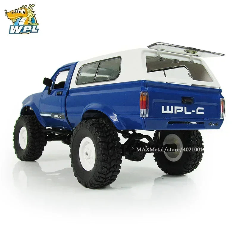 WPL-Elétrica Rock Crawler para Crianças, Carro RC em Escala Completa, 1:16, 2.4G, 4WD, Caminhão De Escalada Buggy, Luz LED, Na Estrada, C24-1, C14, Brinquedos