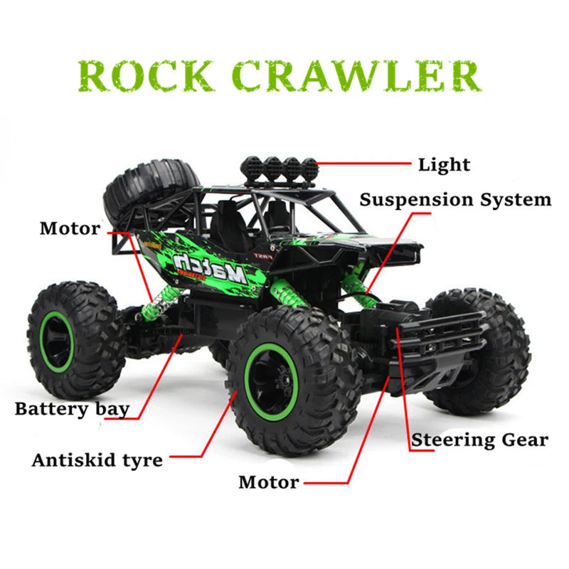 Zwn 1:12 / 1:16 4wd rc carro com luzes led 2.4g carros de controle remoto de rádio buggy caminhões de controle off-road meninos brinquedos para crianças