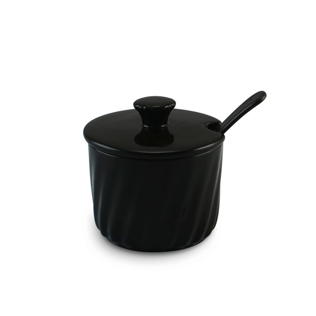 Açucareiro Twist com Colher Preto 250g