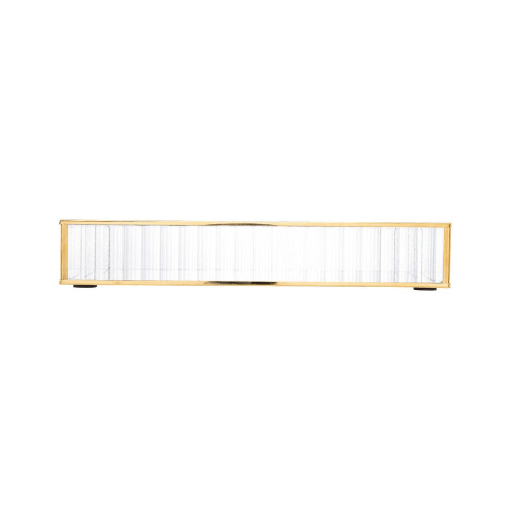 Bandeja de Metal Espelhada Dourada 25cm
