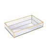Bandeja de Metal Espelhada Dourada 25cm