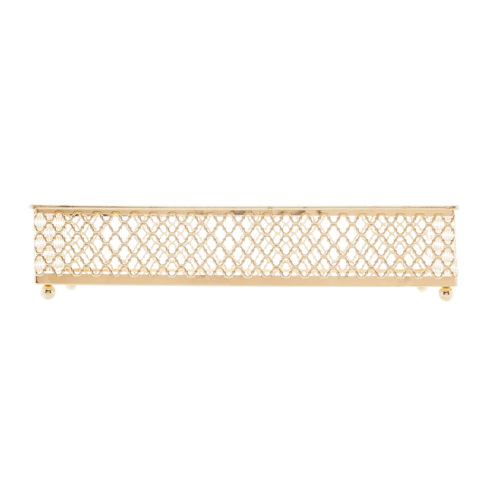 Bandeja em Metal com Espelho Barcelona Dourado 21cm