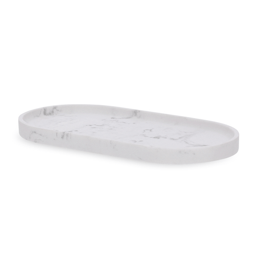 Bandeja Oval em Polirresina Branca 30cm