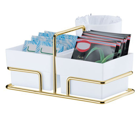 Porta Sachês Organizador Cantinho Do Café Branco e Dourado