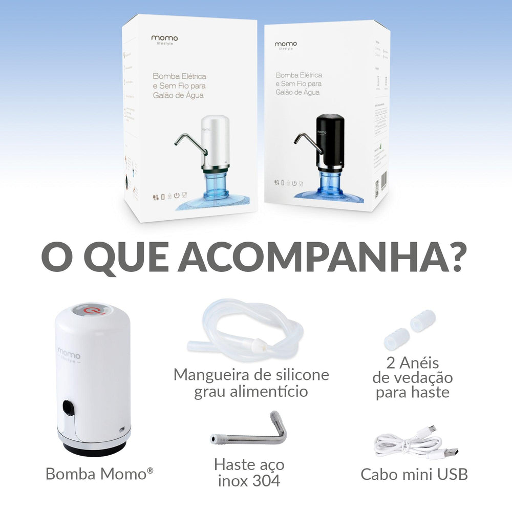 Bomba para galão de água elétrica | Bomba Momo | Loja Momo
