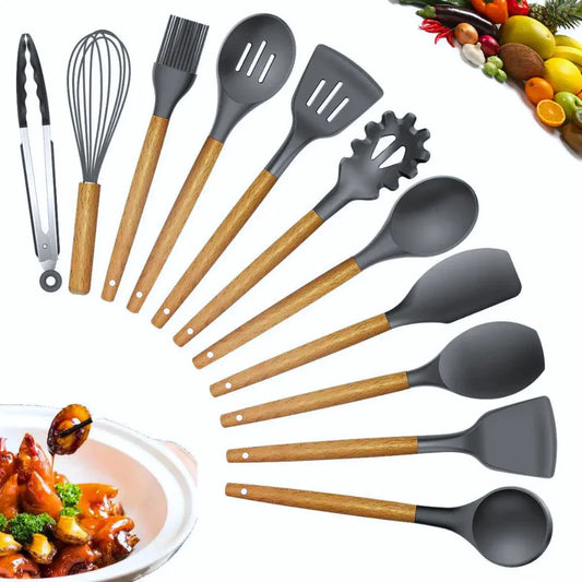 KIT de Utensílios Para Cozinha em Silicone 12 Peças