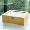 Caixa Porta Chá de Bambu com 6 Divisórias 22cm
