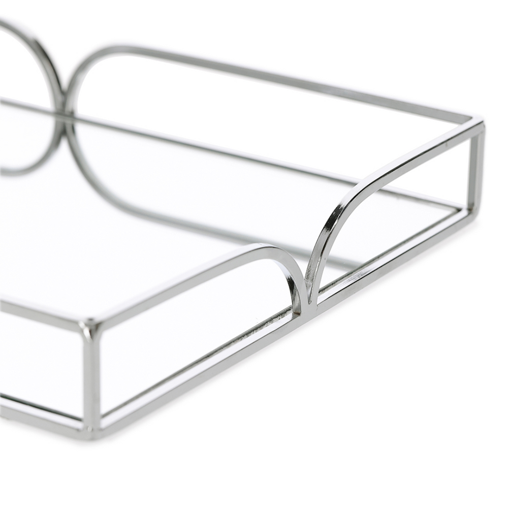Bandeja em Metal Espelhada Cromada P 28cm