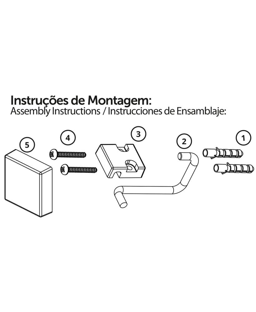 Suporte Porta Shampoo com Fixação Parafuso 28cm x 11 cm x 11cm Preto Fosco