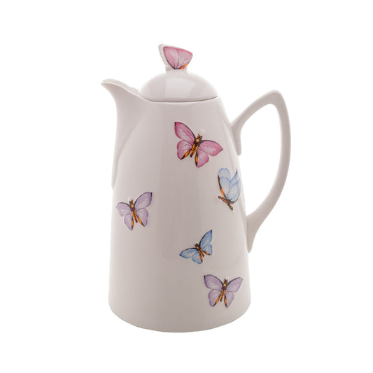 Garrafa Térmica Porcelana Borboletas Branca 900ml