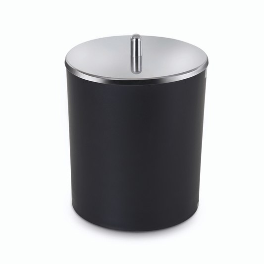 Lixeira Preta 5 Litros Com Tampa Inox