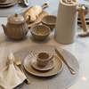 Jogo 2 Xícaras de Café com Pires de Porcelana Petala Areia Matt 90ml