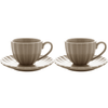 Jogo 2 Xícaras de Café com Pires de Porcelana Petala Areia Matt 90ml