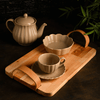 Jogo 2 Xícaras de Café com Pires de Porcelana Petala Areia Matt 90ml