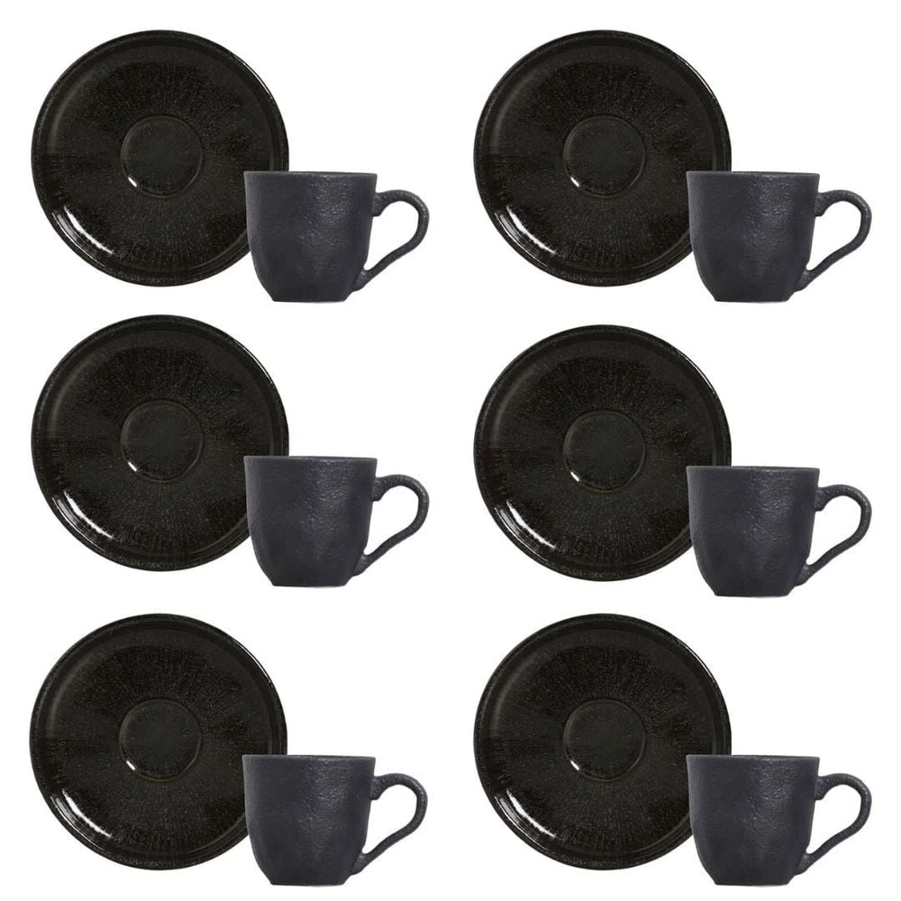 Jogo 6 Xícaras de Café com Píres Bio Stoneware Imo 120ml