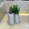 Jogo para Banheiro em Cerâmica Off White 3 Peças