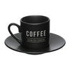 Jogo Xicara de Café com Pires Manhattan Preta 80ml 6 Peças