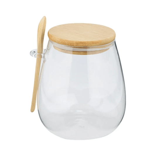 Porta Mantimento em Vidro Borossilicato com Tampa e Colher de Bambu 750ml