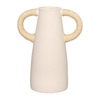Vaso Cilndrico Mikonos em Cerâmica Branco 22cm
